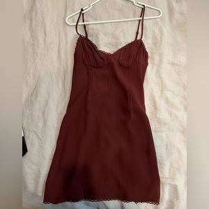 Aritzia Wilfred Splendour Dress Crimson